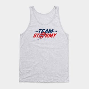 Team Stormy Daniels I Am With Her Red Blue Stars Hurricane Logo Tank Top